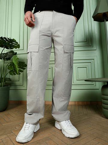 Contrast-Stitch Utility Trousers