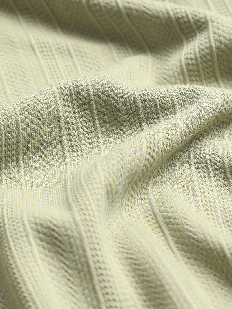 CAHOOT Sage Green Jacquard Half-Zip Polo With Tipped Collar - view 6