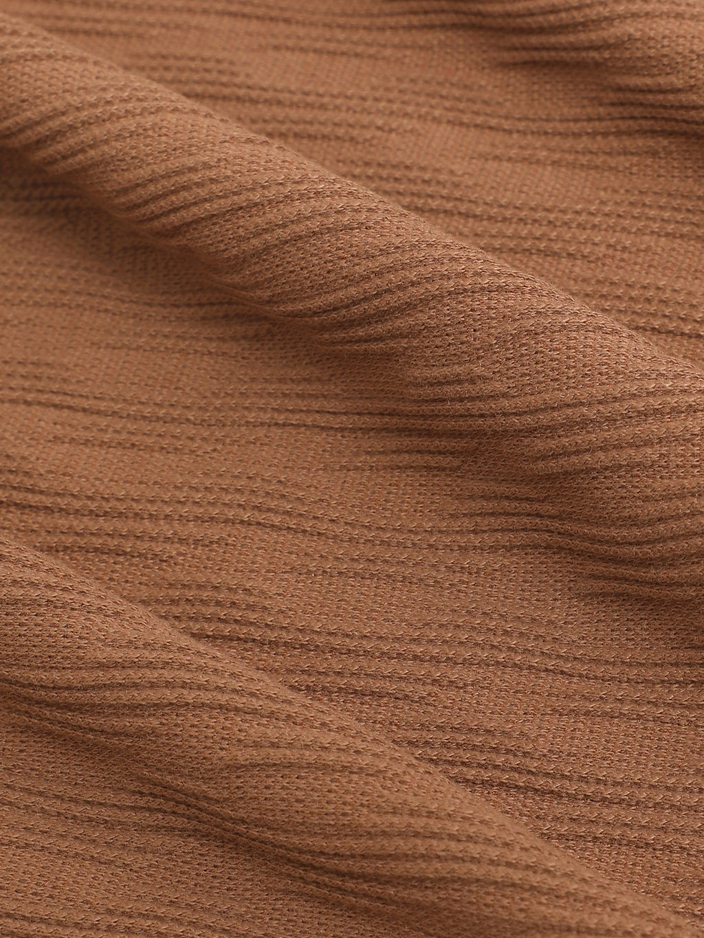 CAHOOT Men's Brown Textured Polo With Jacquard Collar - view 7