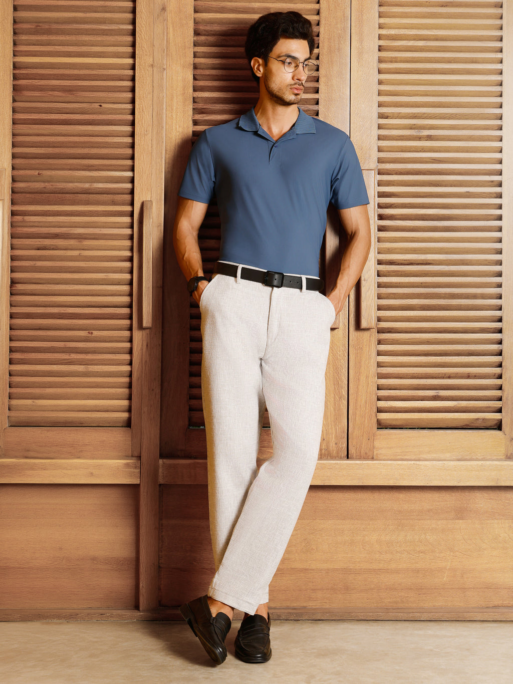 CAHOOT Men's Blue Solid Polo T-Shirt - view 6