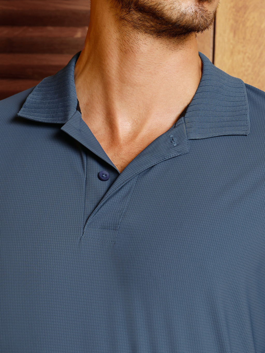 CAHOOT Men's Blue Solid Polo T-Shirt - view 7