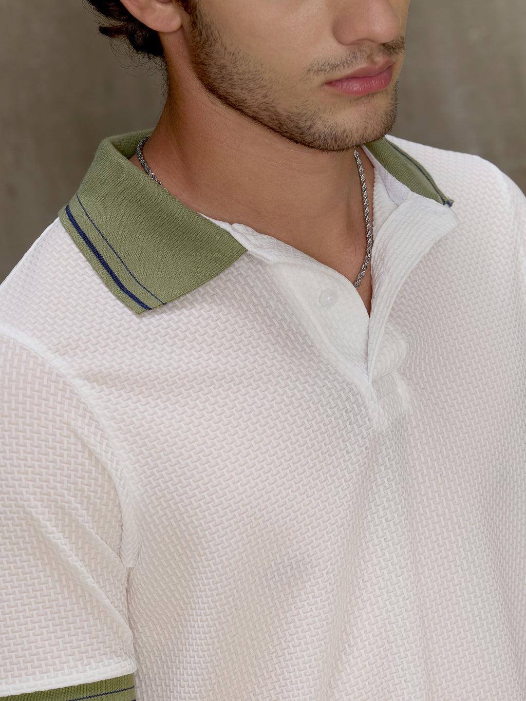 Cahoot Men's White Nylon Structured Polo With Tipping Collar - view 8