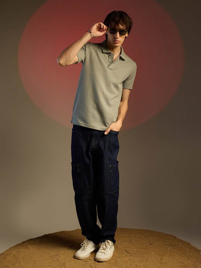 Ribbed Polo T-Shirt