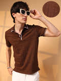 Weave-Textured Polo T-Shirt (selected)