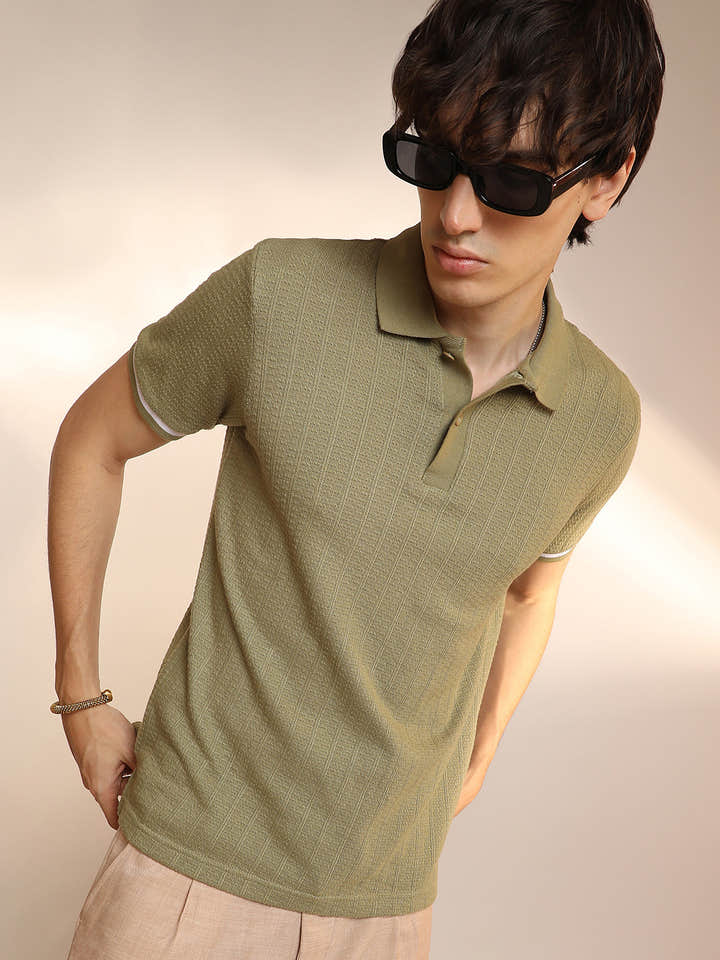 Textured Polo T-Shirt