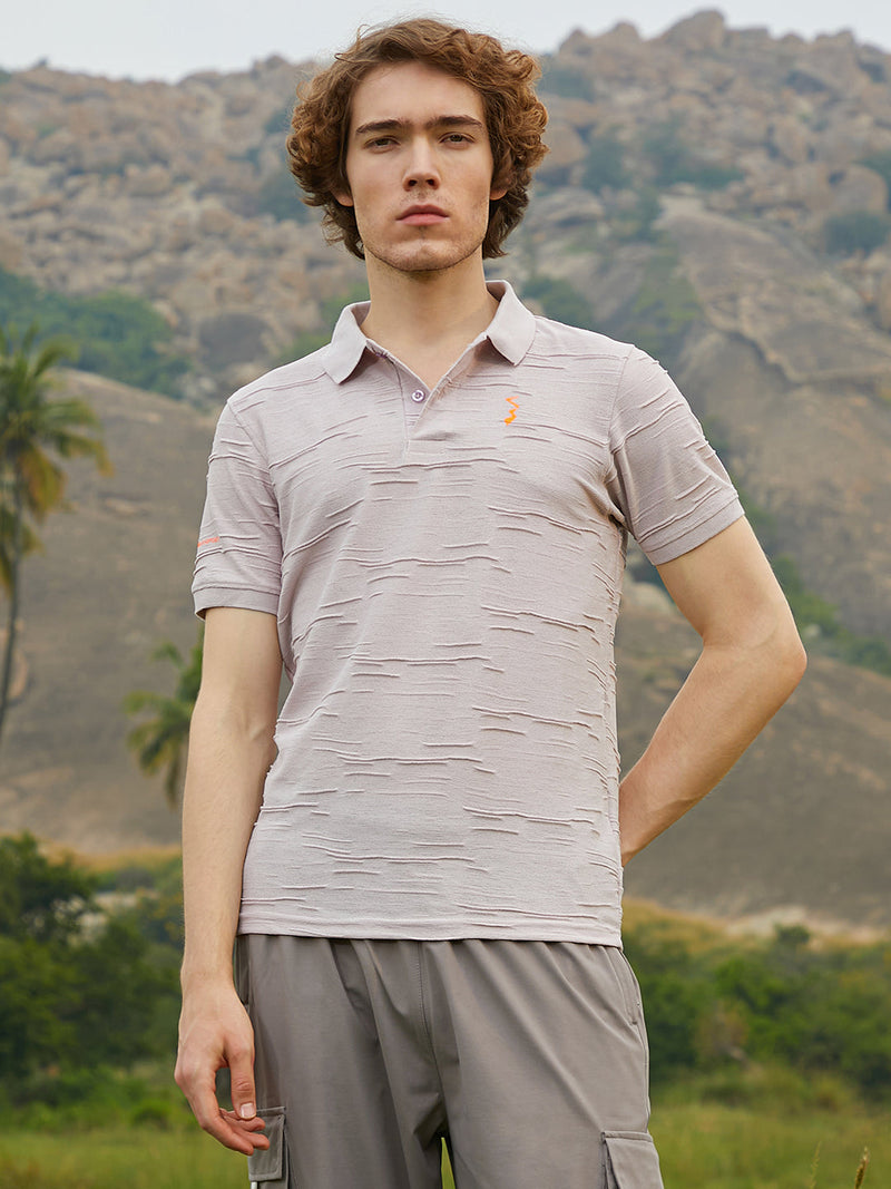 Solid Creased Polo T-Shirt