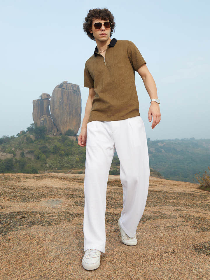 Oblique-Block Polo T-Shirt