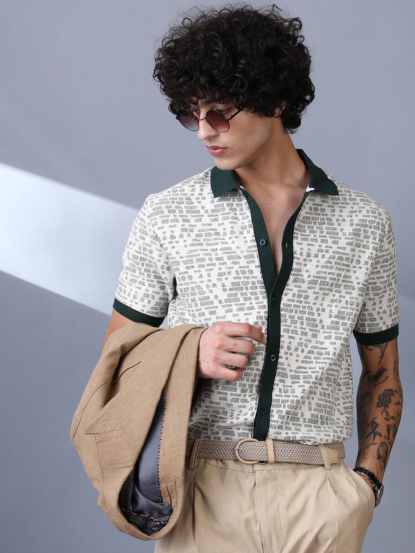 Geometrix-Knit Polo Shirt