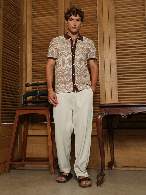 Arched-Knit Polo Shirt