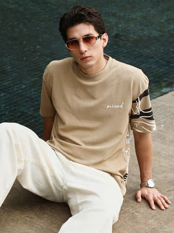 Boxy Folk-Wave T-Shirt