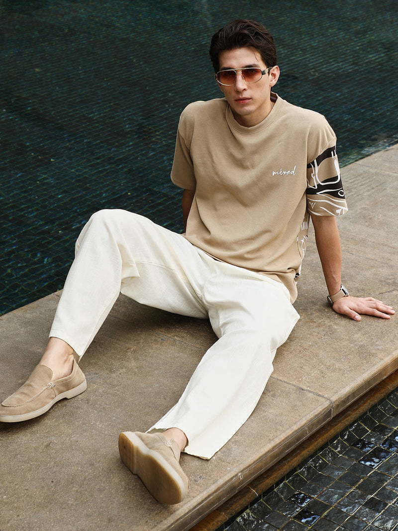 Boxy Folk-Wave T-Shirt