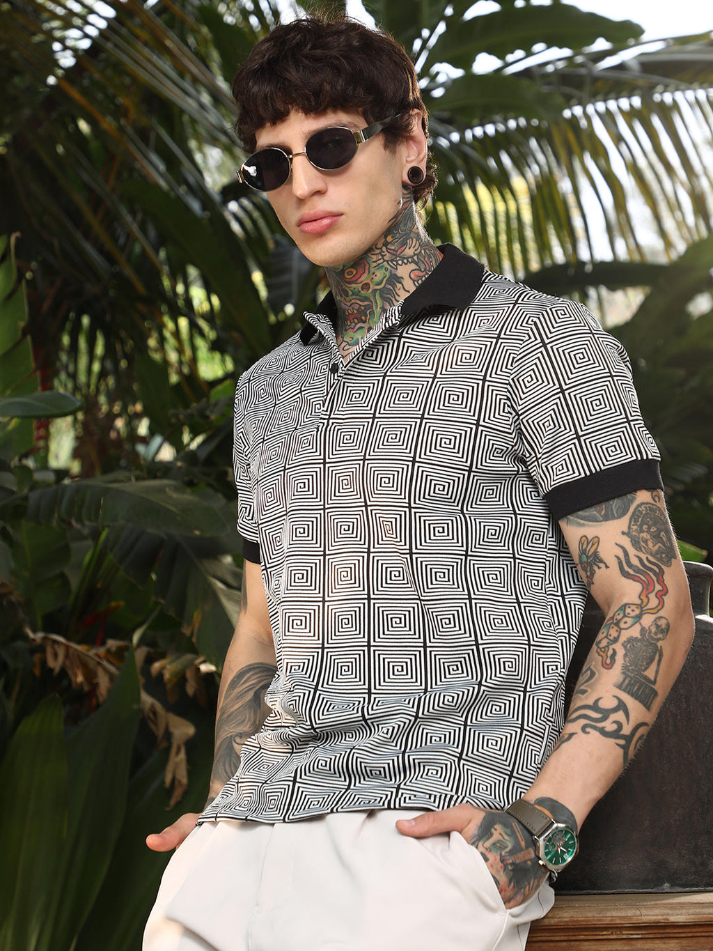 Optical-Illusion Polo T-Shirt