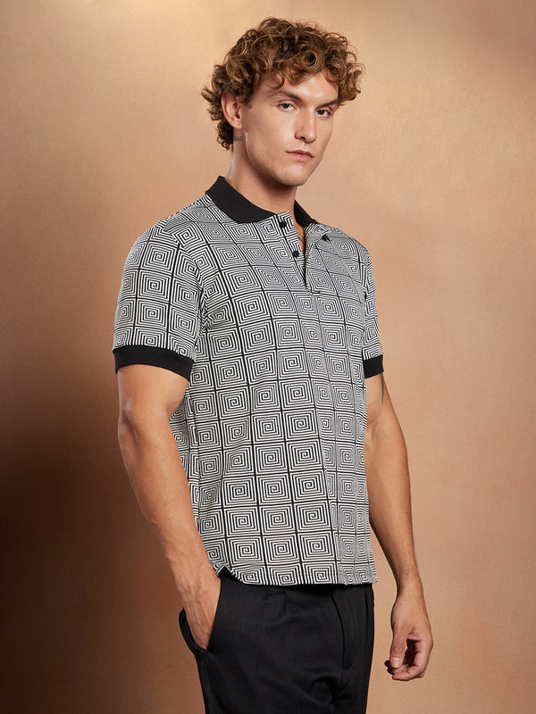 Optical-Illusion Polo T-Shirt