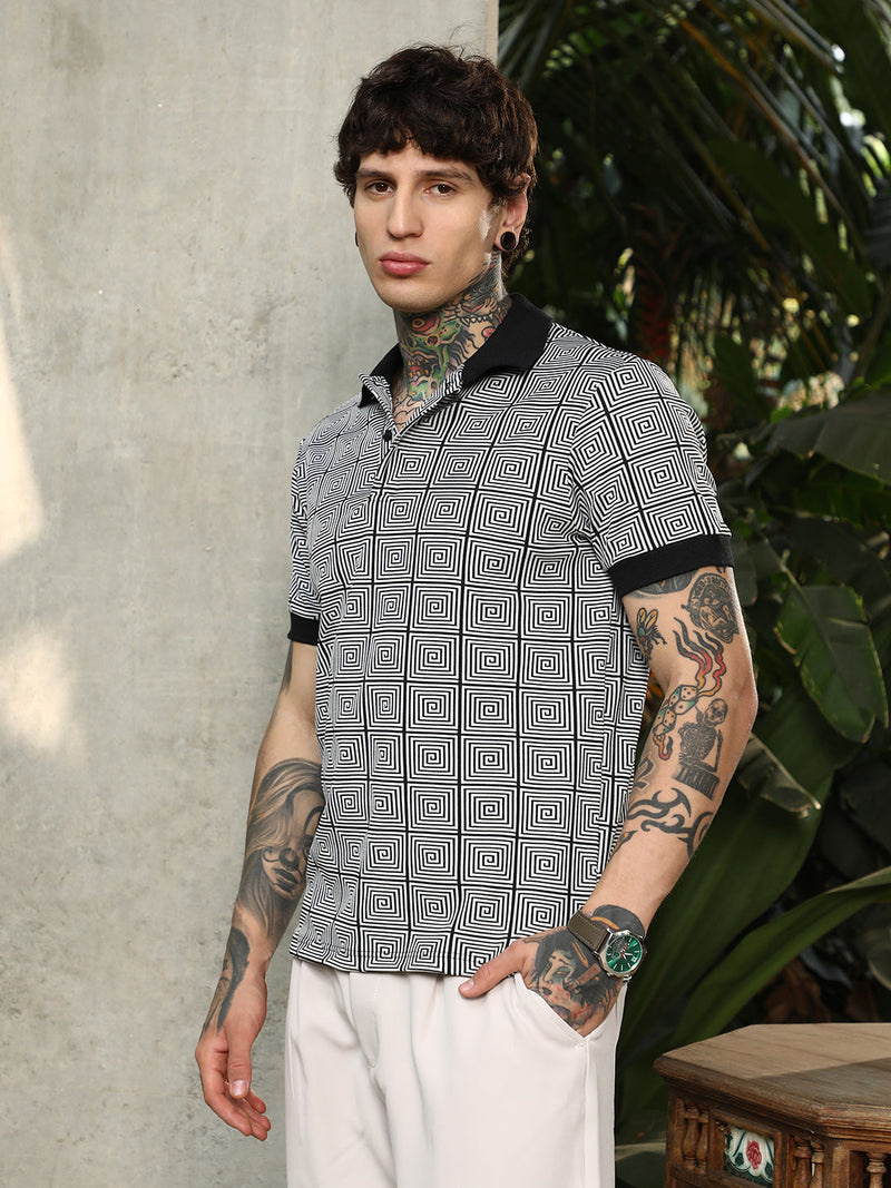Optical-Illusion Polo T-Shirt