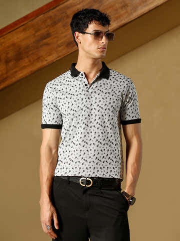 Shadowed-Polka Polo T-Shirt