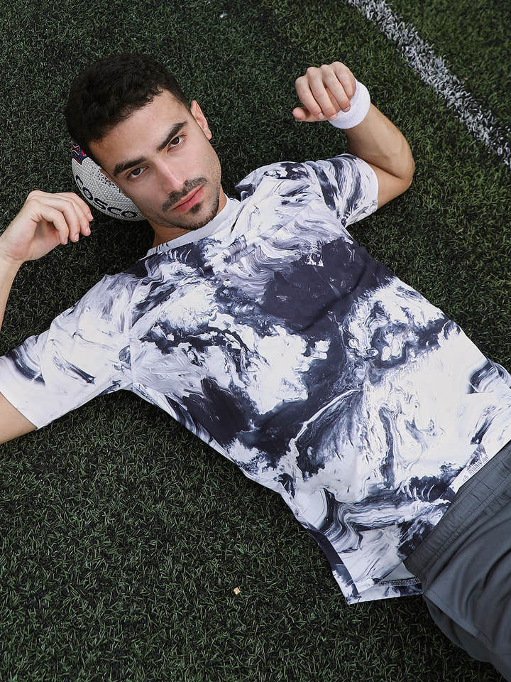Contrast-Brushed Activewear T-Shirt