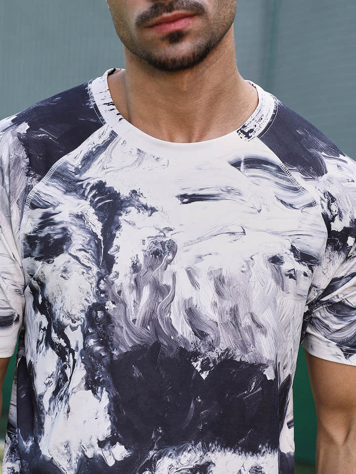 Contrast-Brushed Activewear T-Shirt