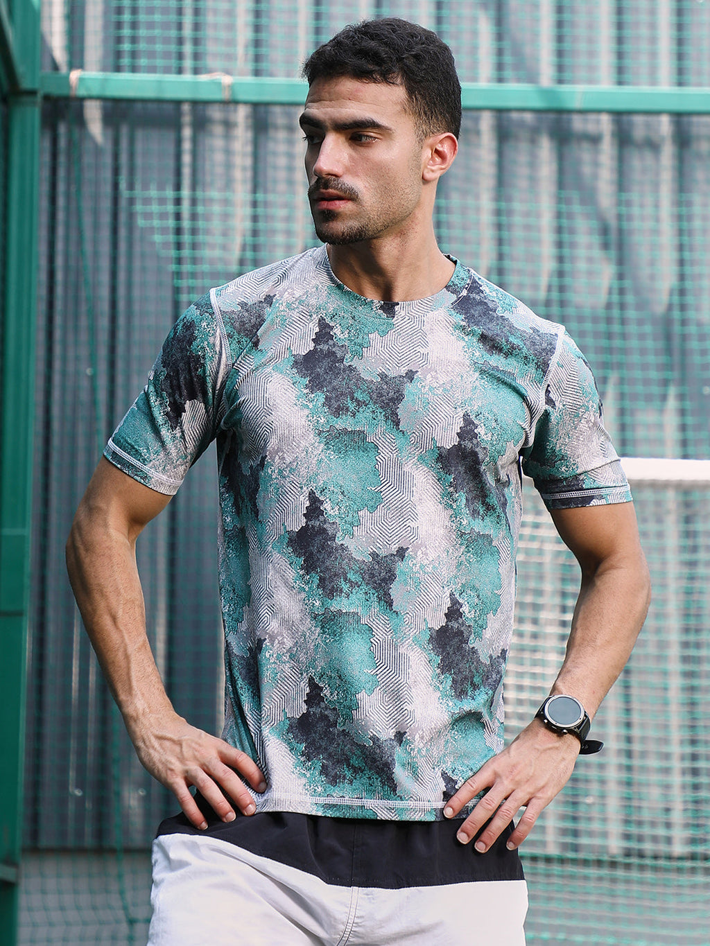 Blur-Imprint Activewear T-Shirt