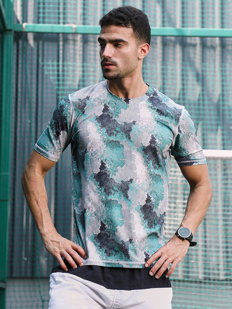 Blur-Imprint Activewear T-Shirt
