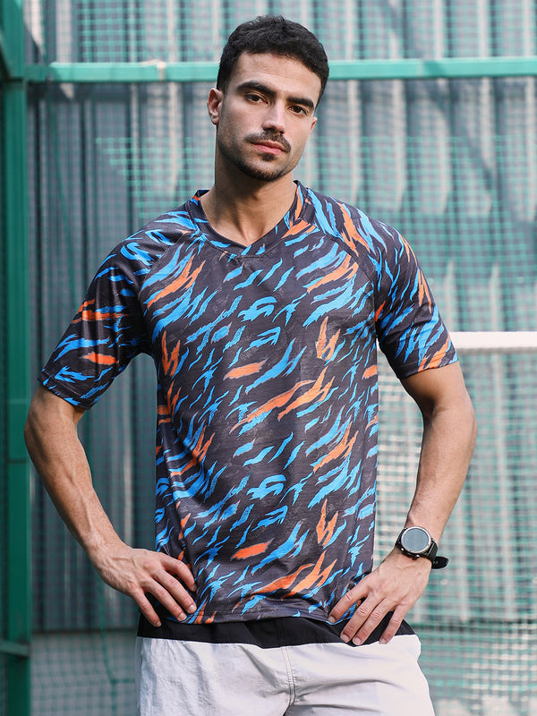 Block-Swirl Activewear T-Shirt