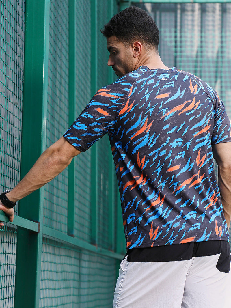 Block-Swirl Activewear T-Shirt