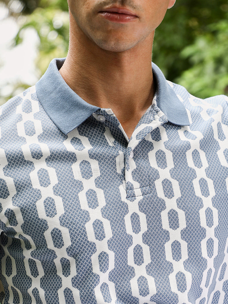Link-Jacquard Polo T-Shirt