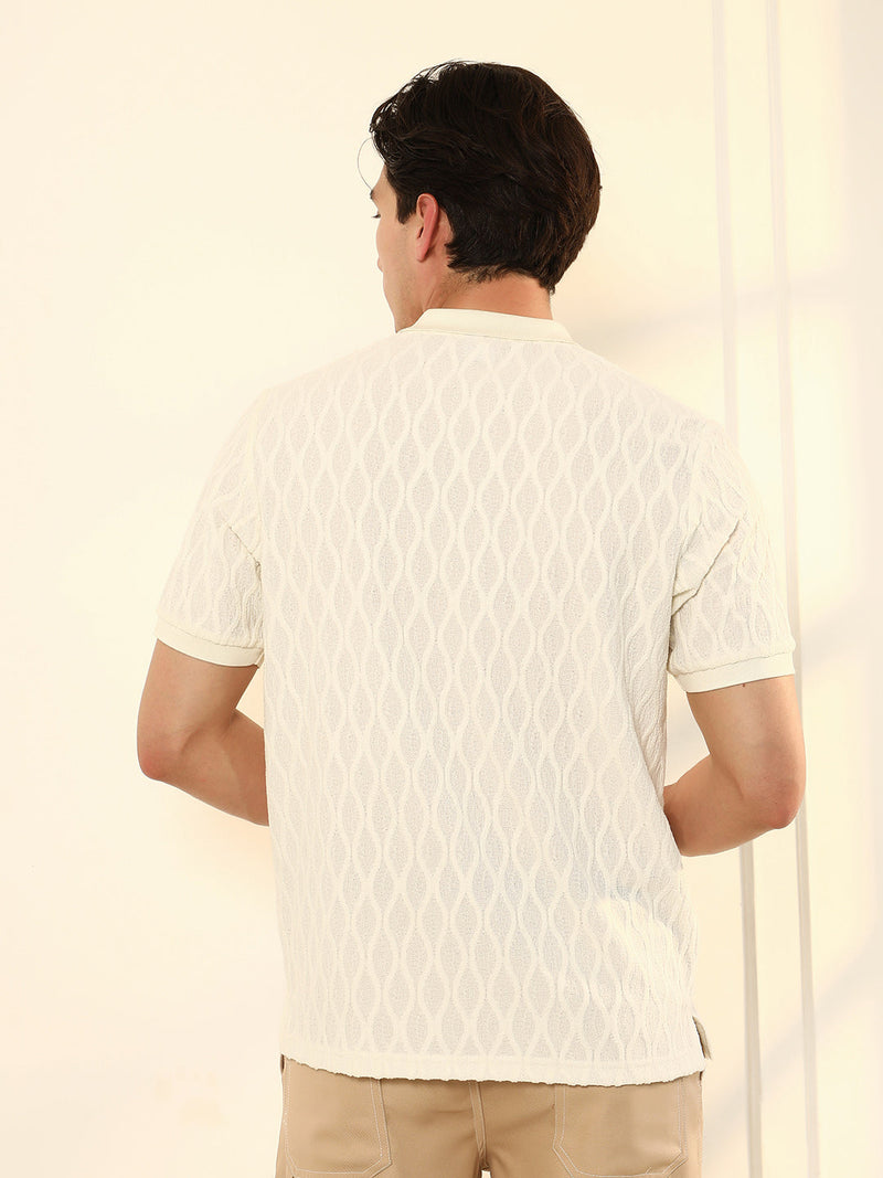 Marquise-Tactile Knit Polo T-Shirt