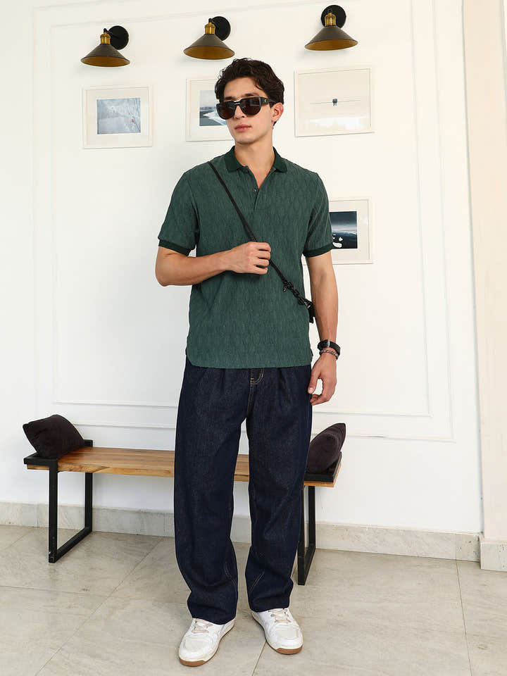 Marquise-Tactile Knit Polo T-Shirt