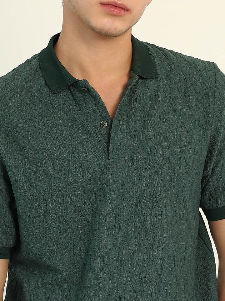 Marquise-Tactile Knit Polo T-Shirt