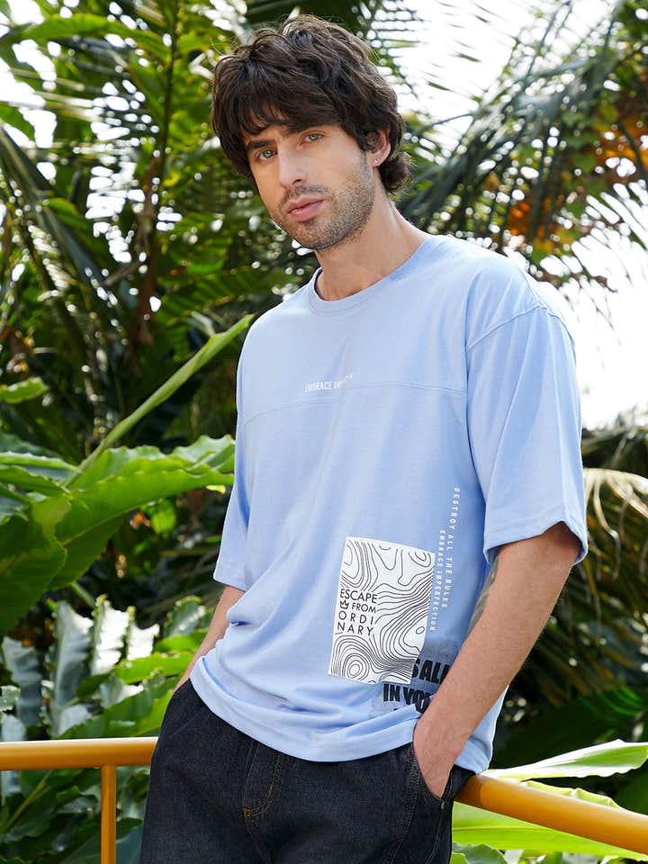 Escape-Ordinary Imprint Oversized T-Shirt