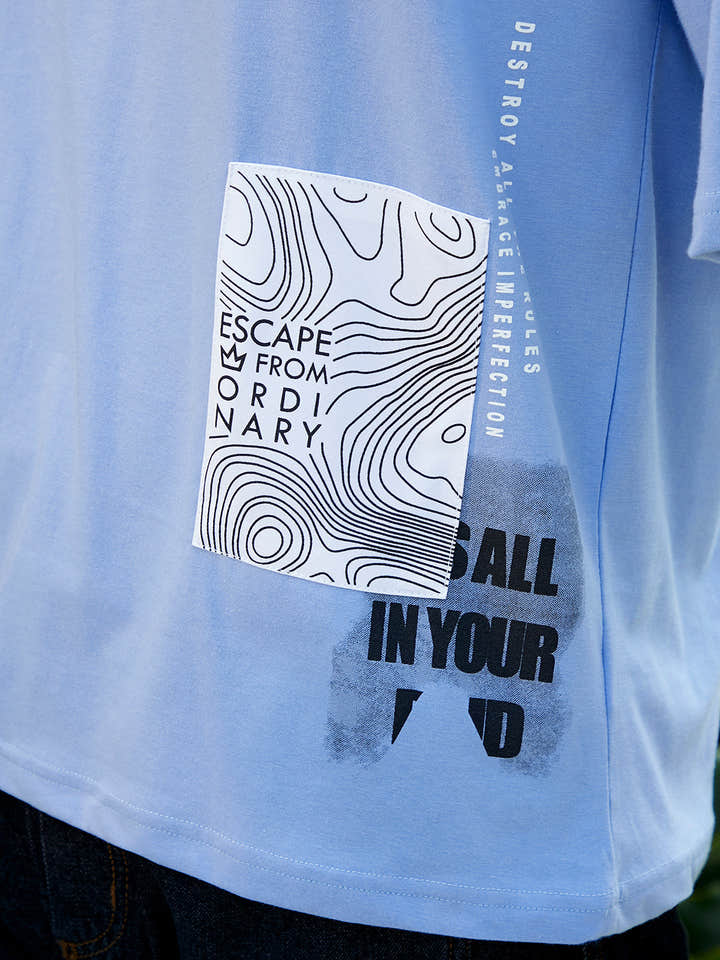 Escape-Ordinary Imprint Oversized T-Shirt