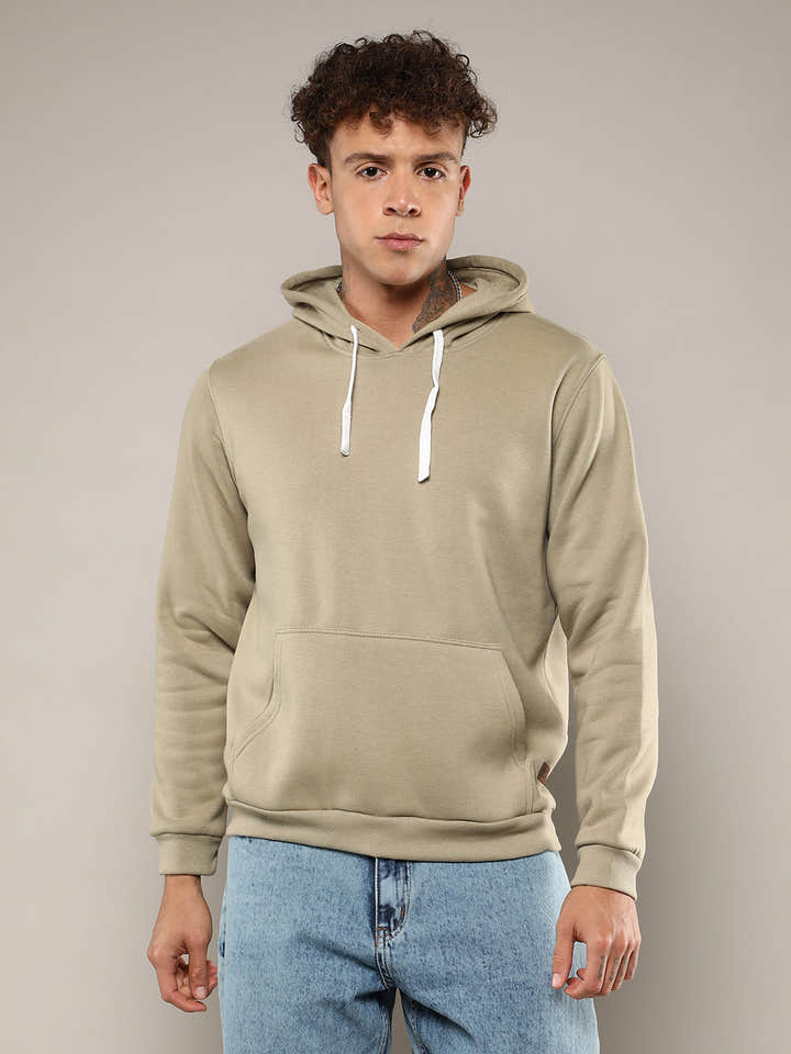 Pullover Hoodie With Contrast Drawstring