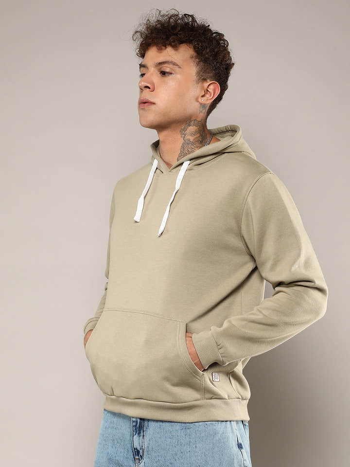 Pullover Hoodie With Contrast Drawstring