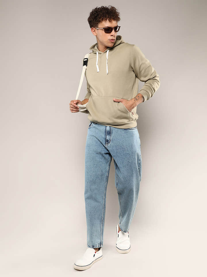Pullover Hoodie With Contrast Drawstring