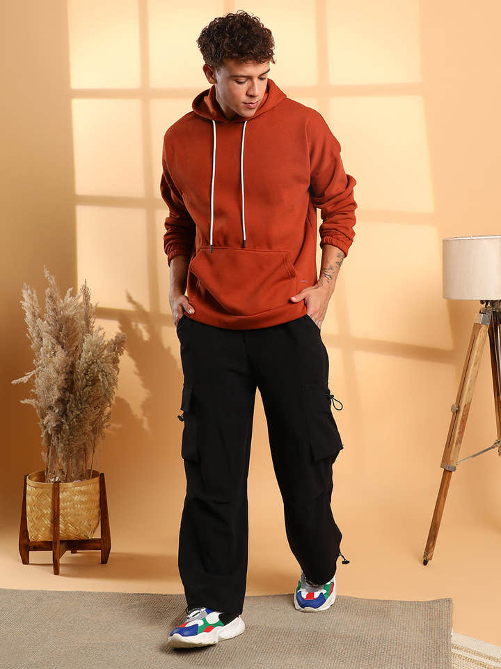 Oversized Pullover Sweatshirt With Kangaroo Pocket