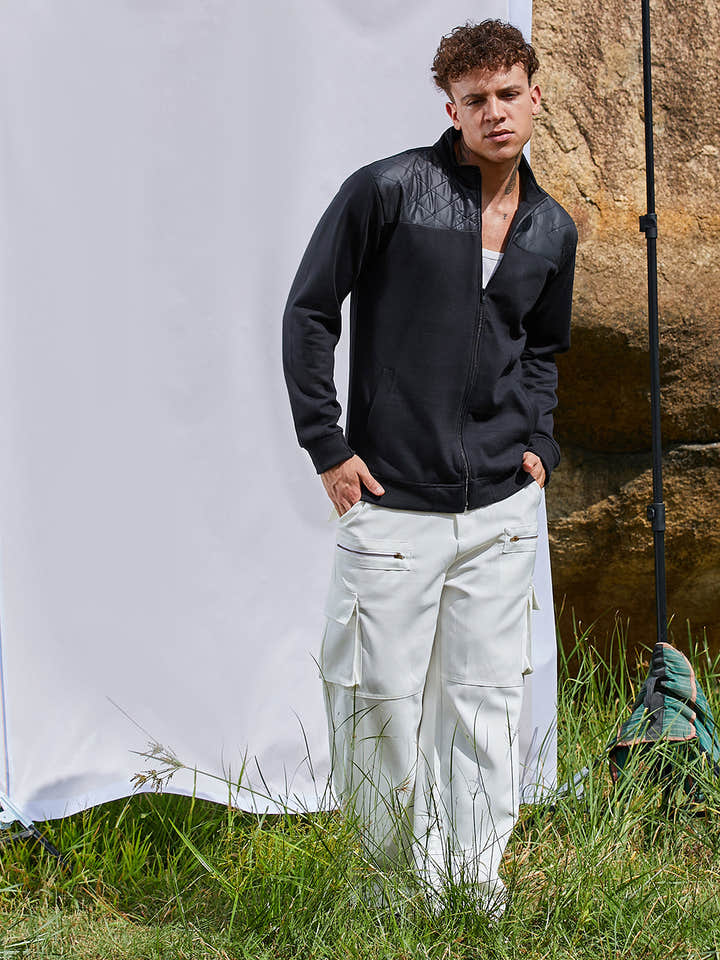 Zip-Front Jacket With Quilted Detail