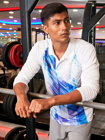 Contrast Print Activewear T-Shirt