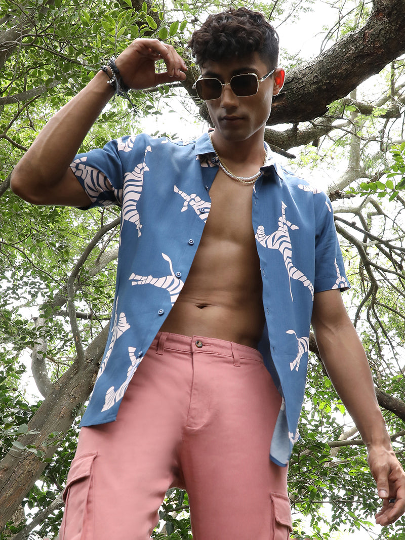 Contrast Zebra Shirt
