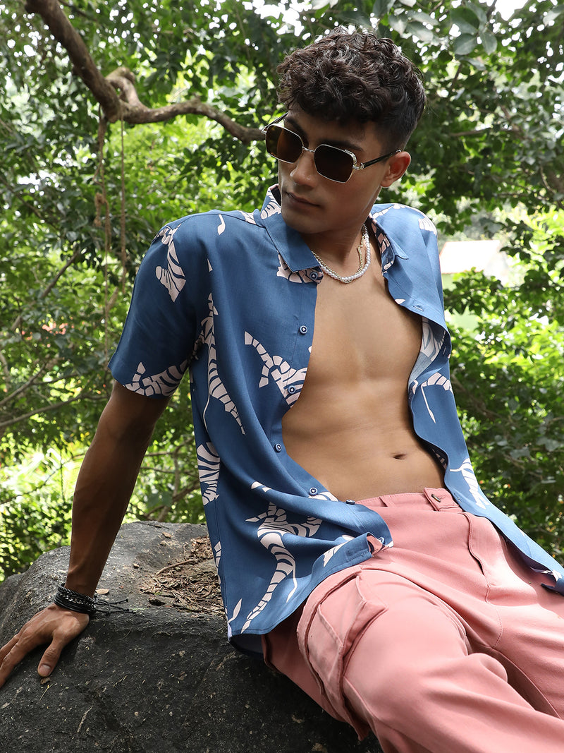 Contrast Zebra Shirt