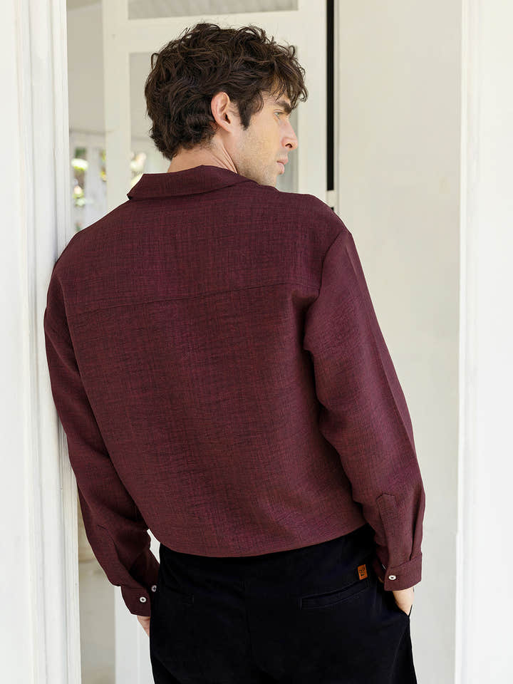 Men's Relaxed Fit Textured Solid Casual Shirt