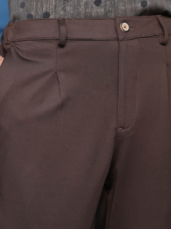 CAHOOT Men's Brown Solid Trousers - view 6
