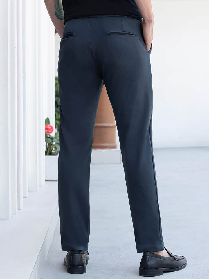 CAHOOT Men's Teal Solid Trousers - view 3