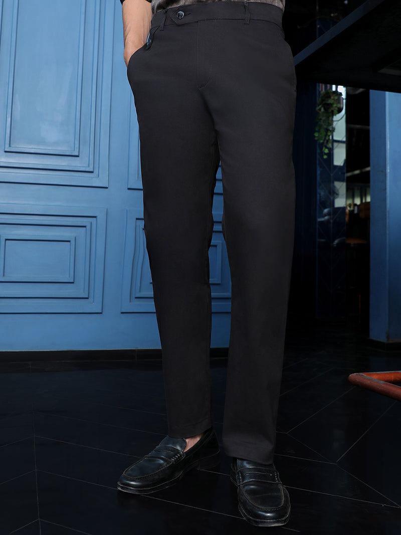 CAHOOT Men's Black Solid Trousers - view 1