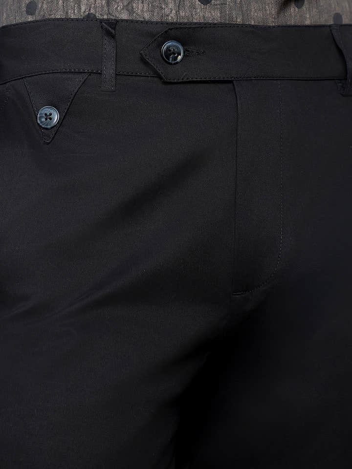 CAHOOT Men's Black Solid Trousers - view 6
