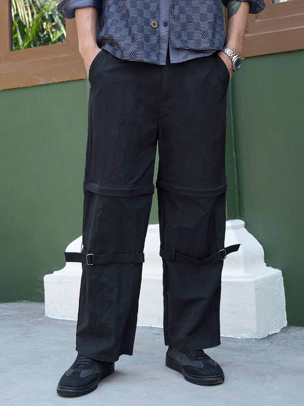 CAHOOT Men's Black Solid Trousers - view 2