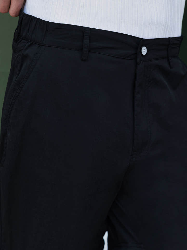 CAHOOT Men's Black Solid Trousers - view 6