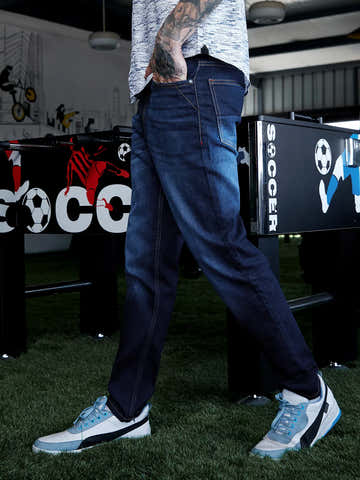Rolled Hem Denim Jeans