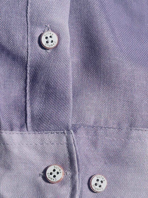 Purple Floral Printed Rayon Shirt With Spread Collar