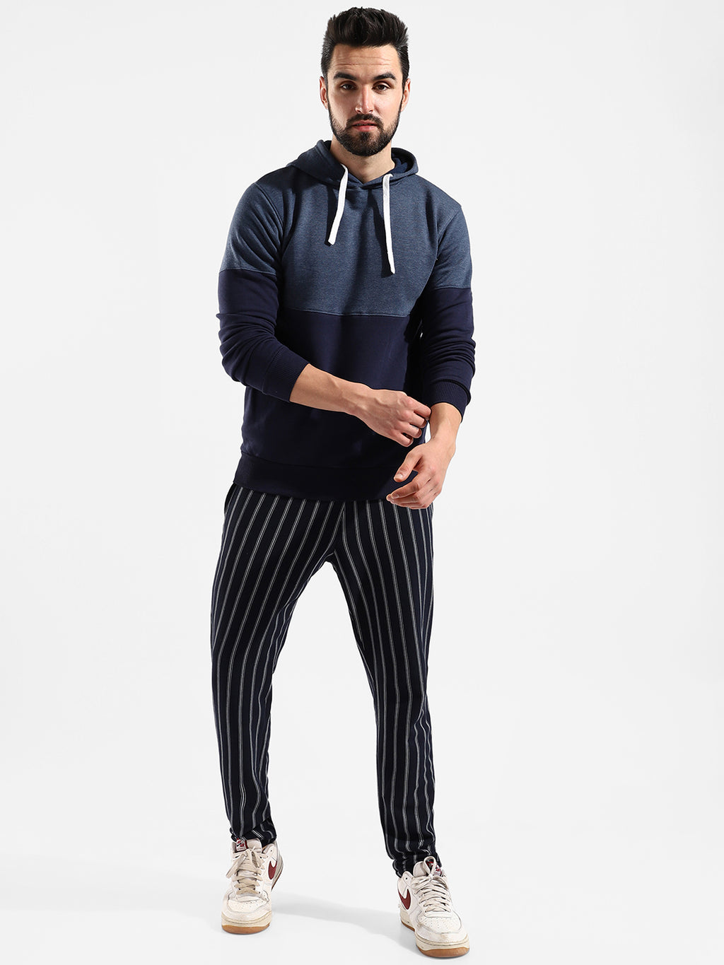 Cotton Colour-Blocked Regular Fit Tracksuit For Casual Wear