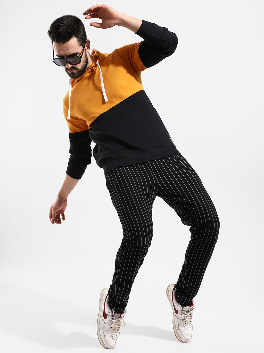 Cotton Colour-Blocked Regular Fit Tracksuit For Casual Wear